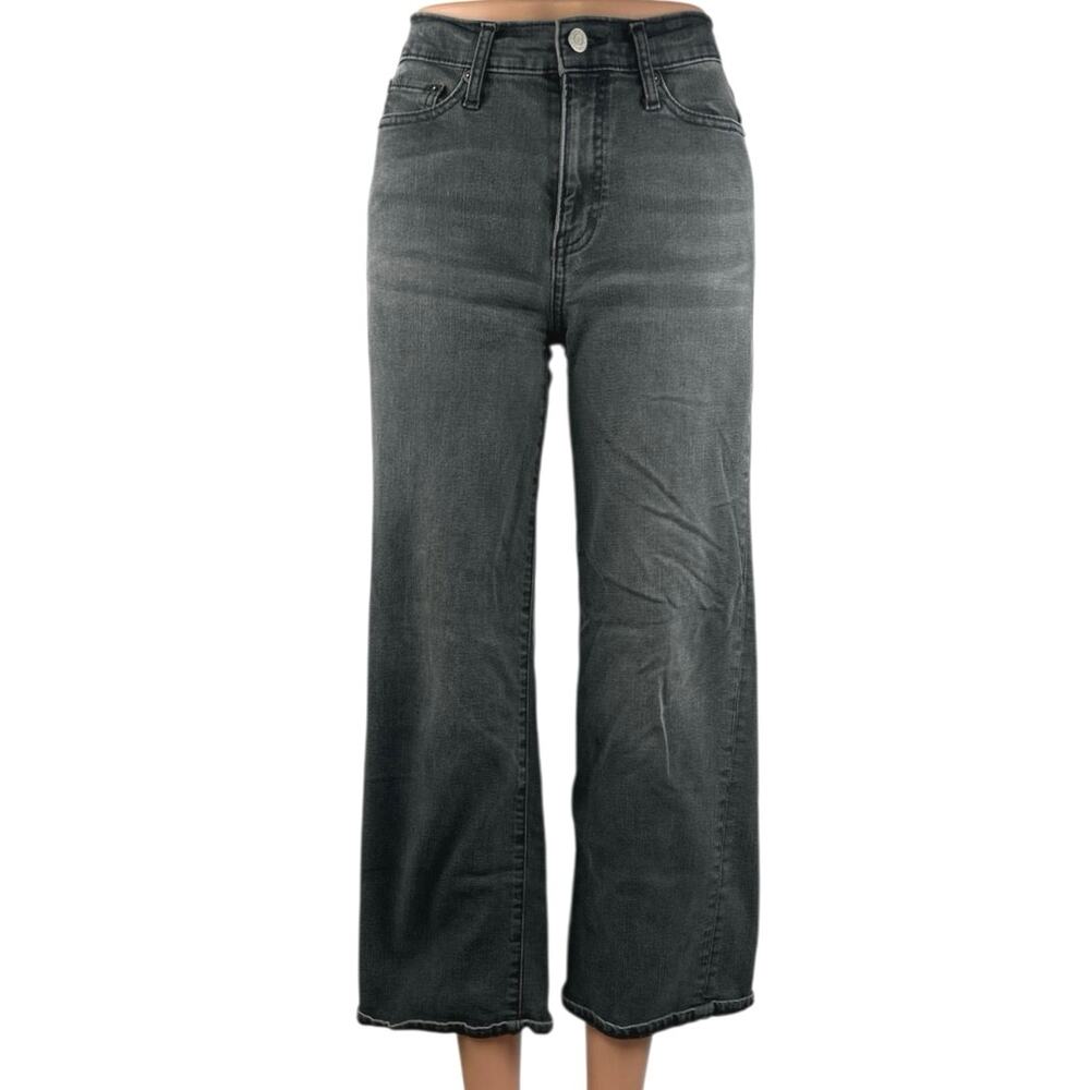 GAP 1969 Women's Black Gray Wide Leg High Waisted Denim Jeans Pants Size 24